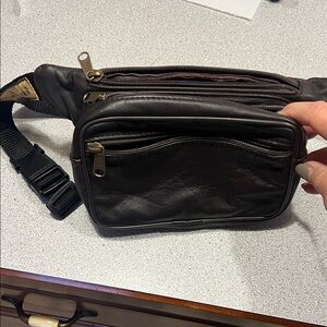 Brown Leather Waist Bag handmade in Turkey